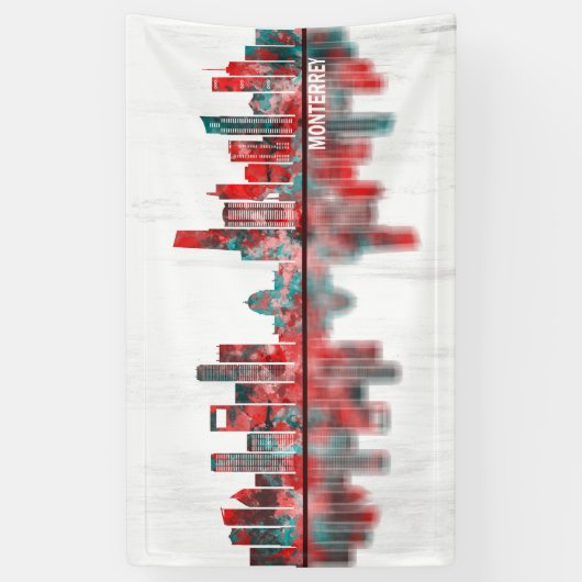 Monterrey Mexico Skyline Spandoek (Verticaal)