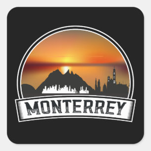 Monterrey Mexico Sunset Cityscape Vierkante Sticker