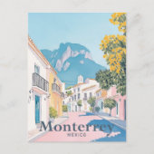 Monterrey Mexico Waterverf reisillustratie Briefkaart (Voorkant)