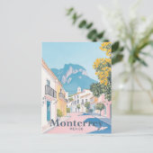 Monterrey Mexico Waterverf reisillustratie Briefkaart (Staand voorkant)
