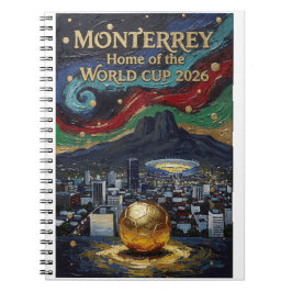 Monterrey Voetbal Kunst 2026 Stadion Stad Ontwerp Notitieboek