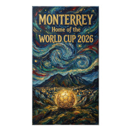 Monterrey Voetbal Kunst 2026 Stadionontwerp Foto Afdruk
