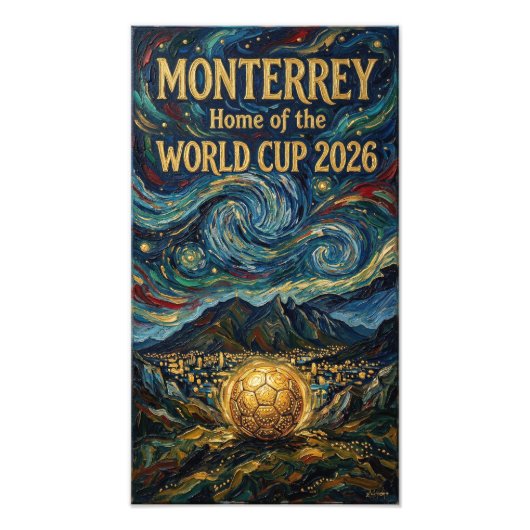 Monterrey Voetbal Kunst 2026 Stadionontwerp Foto Afdruk (Voorkant)