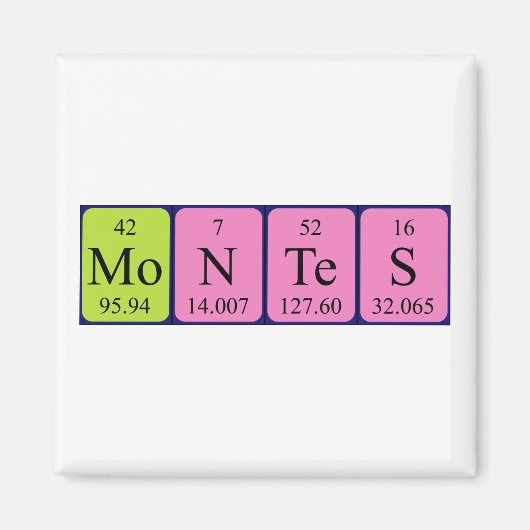 Montes periodieke lijstnaam magneet (Voorkant)