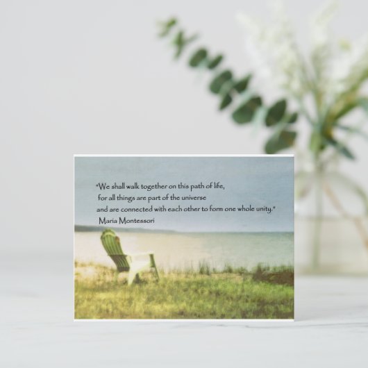 Montessori Beach Scene Quote Briefkaart (Staand voorkant)