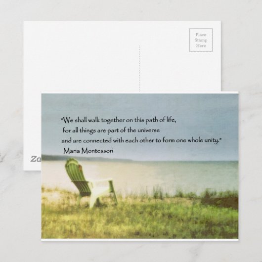 Montessori Beach Scene Quote Briefkaart (Voorkant / Achterkant)