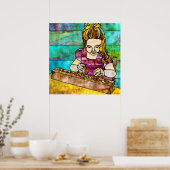 Montessori Child met Sensorial Cylinder Block Poster (Keuken)