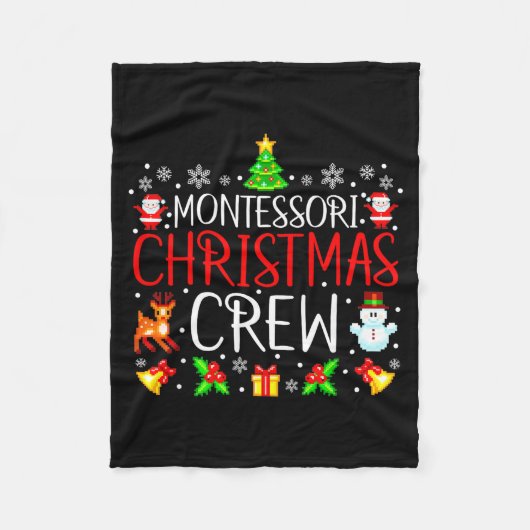 Montessori Christmas Crew Matching Xmas Fleece Deken (Voorkant)