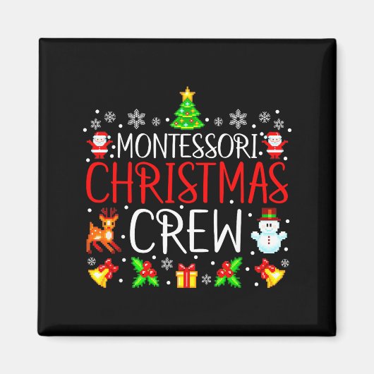 Montessori Christmas Crew Matching Xmas Magneet (Voorkant)