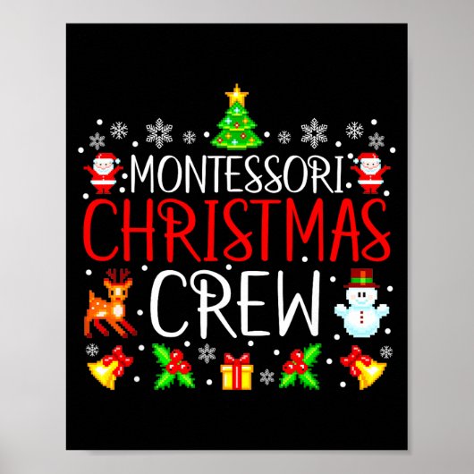 Montessori Christmas Crew Matching Xmas  Poster (Voorkant)