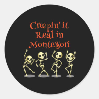 Montessori Creepin 'It Real Halloween School Teach Ronde Sticker