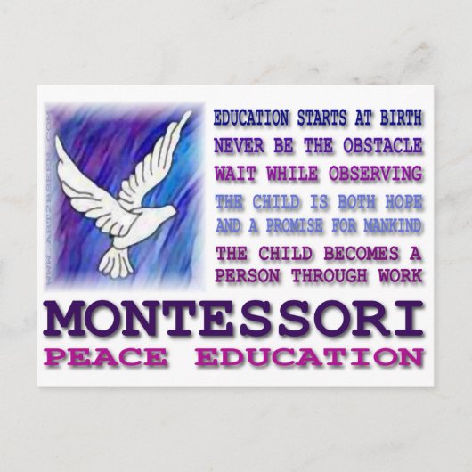 Montessori Dove Briefkaart (Voorkant)