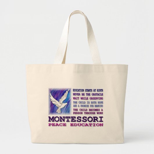 Montessori Dove Grote Tote Bag (Voorkant)