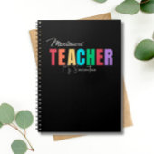 Montessori leraar kleurrijk gepersonaliseerd notitieboek