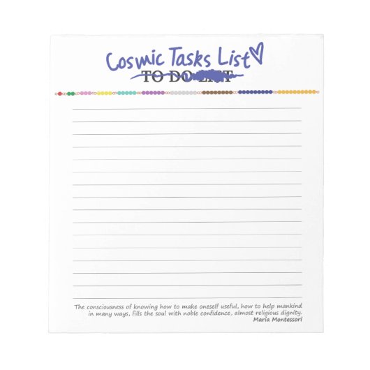 Montessori om lijst te doen notitieblok (Voorkant)