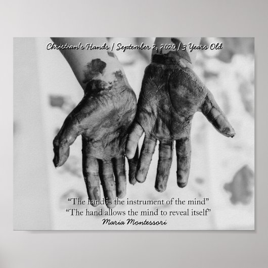 Montessori Sensorial Hands Quote Keepomwille Poster (Voorkant)