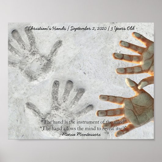 Montessori Sensorial Hands Quote Keepomwille Poster (Voorkant)
