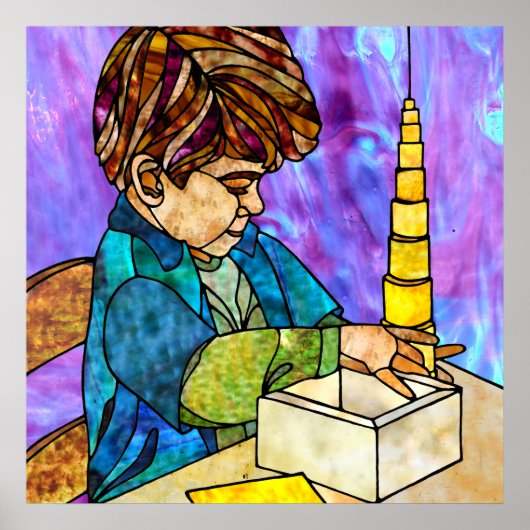 Montessori Sensorial Materiaal: bekende cilinders Poster (Voorkant)