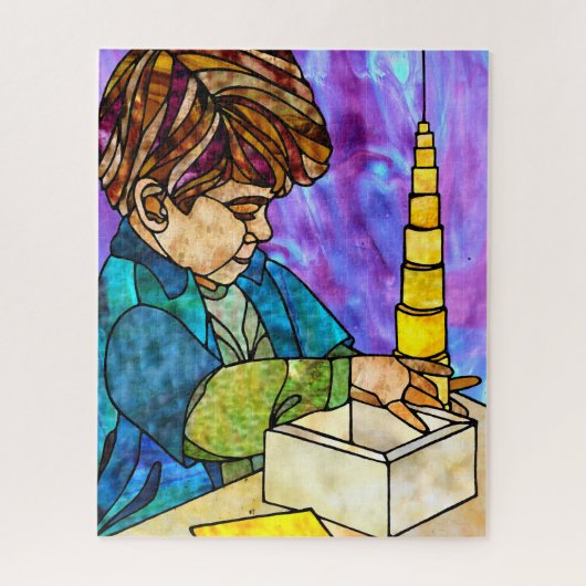 Montessori Yellow Knobless Cylinder Puzzle Legpuzzel (Verticaal)