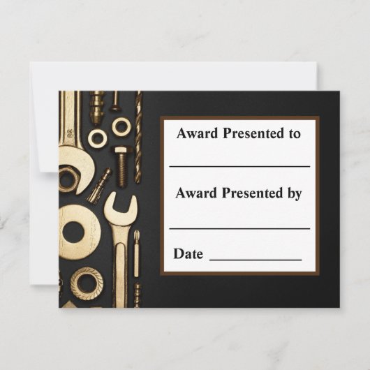 Monteur. Certificaat. Aankondiging (Voorkant)