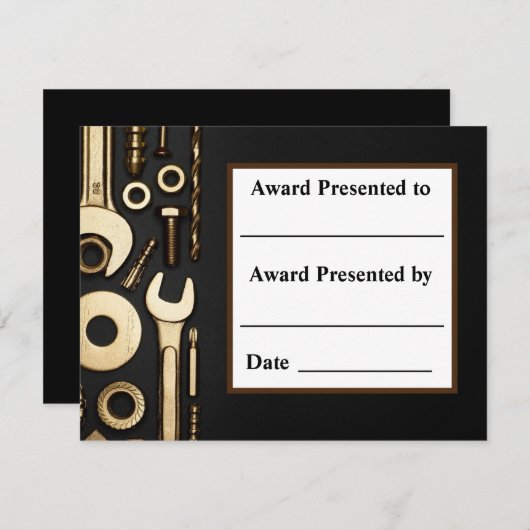 Monteur. Certificaat van erkenning. Aankondiging (Voorkant / Achterkant)