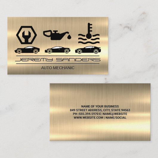 Monteur | Gouden medaille | Auto Visitekaartje (Voorkant / Achterkant)