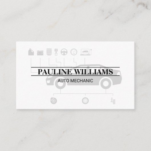 monteur | ingenieur | Auto Diagram Visitekaartje (Voorkant)