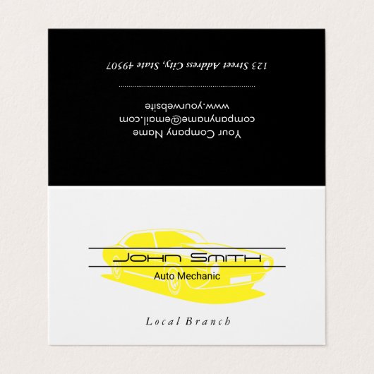 Monteur | Ingenieur | Auto Logo Visitekaartje (Buitenkant ongevouwen)