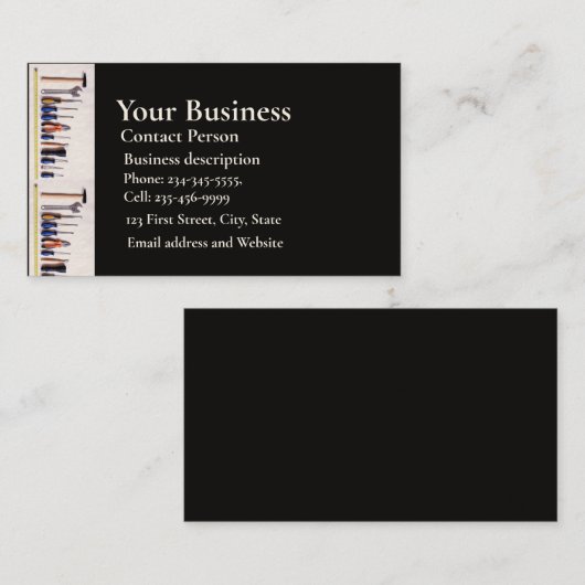 Monteur, Ingenieur, Fix-it Handyman Slotenmaker Bu Visitekaartje (Voorkant / Achterkant)