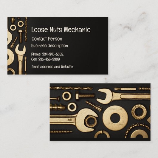 Monteur, Ingenieur, Fix-it Handyman Visitekaartje (Voorkant / Achterkant)