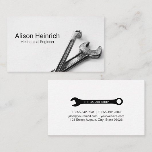 Monteur | Ingenieur | Garagewerkplaats Visitekaartje (Voorkant / Achterkant)