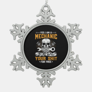 Monteur Ja Ik Ben Een Monteur Tin Sneeuwvlok Ornament