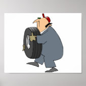Monteur met autoband Poster (Voorkant)