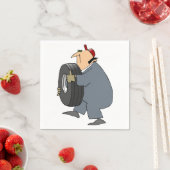 monteur met een papieren bandenservet servet (Insitu)