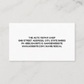 Monteur met sleutel | Auto reparatie logo Visitekaartje (Achterkant)