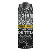 Monteur omdat Badass geen baan is Thermosbeker (Voorkant)