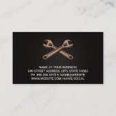 Monteur opent motorkap auto visitekaartje (Achterkant)