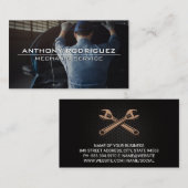 Monteur opent motorkap auto visitekaartje (Voorkant / Achterkant)