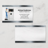 Monteur repareert airconditioning apparaten visitekaartje (Voorkant / Achterkant)