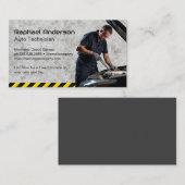 Monteur Technicus Werkt aan Motor Visitekaartje (Voorkant / Achterkant)