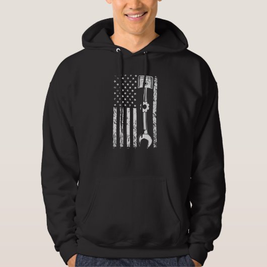 Monteur Vlag Patriottische Monteur Nederland Ameri Hoodie (Voorkant)