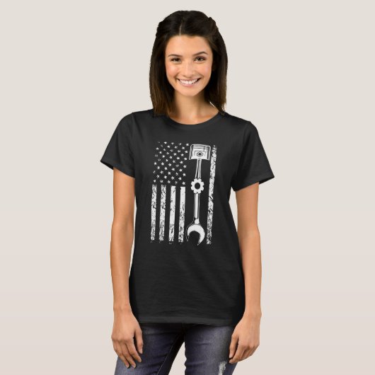 Monteur Vlag Patriottische Monteur Nederland Ameri T-shirt (Voorkant volledig)