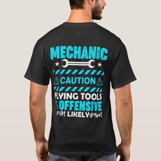 Monteur Waarschuwing....Grappig T-shirt (Achterkant)