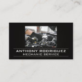 Monteur werkt aan motor | Auto technicus Visitekaartje (Voorkant)