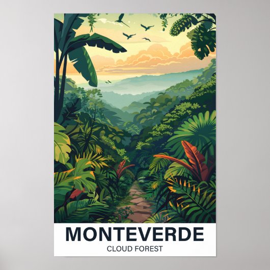 Monteverde Cloud Forest Costa Rica Reizen Poster (Voorkant)