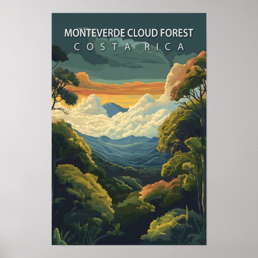 Monteverde Cloud Forest Costa Rica Reizen Poster (Voorkant)