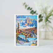 Montevers rail, Frankrijk, trein over de brug Briefkaart (Staand voorkant)