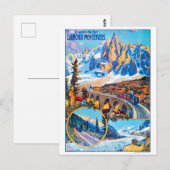 Montevers rail, Frankrijk, trein over de brug Briefkaart (Voorkant / Achterkant)