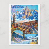 Montevers rail, Frankrijk, trein over de brug Briefkaart (Voorkant)