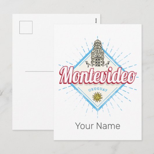 Montevideo City Uruguay Palacio Salvo Souvenir Feestdagenkaart (Voorkant / Achterkant)